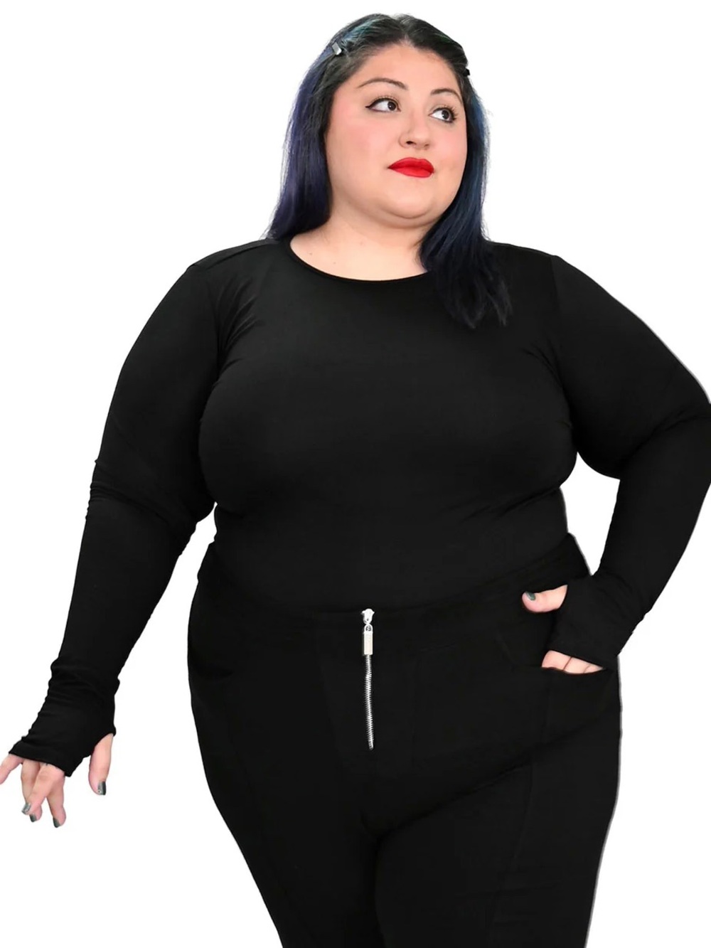 Foxblood signature longesleebe top with thumb holes XL